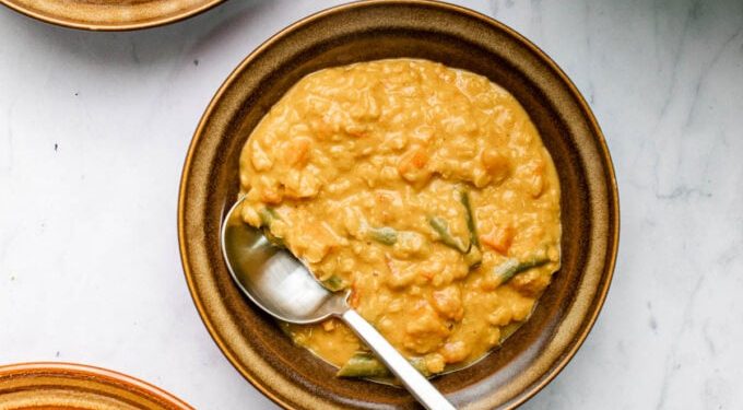 Creamy Curried Lentil Tomato and Coconut Soup