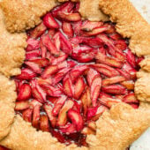 rhubarb galette on parchment