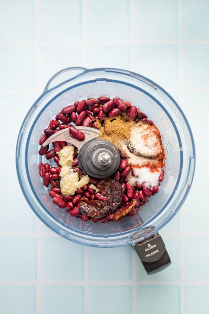 kidney beans in food processor