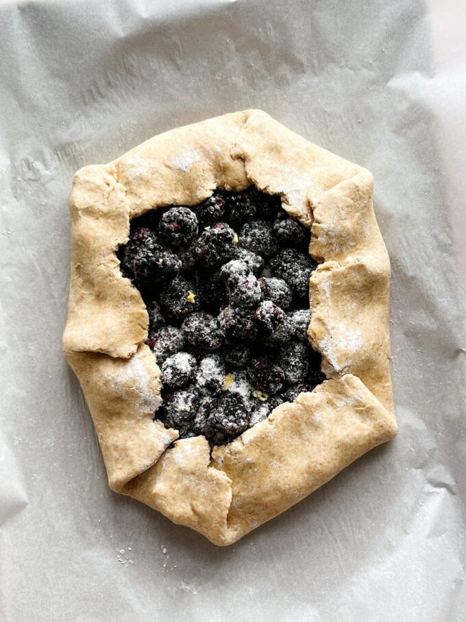 blackberry galette before baking