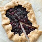 blackberry galette on parchment