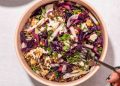 Warm Roasted Red Cabbage Salad with Crispy Lentils