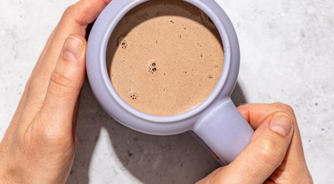 5 Minute Oat Milk Hot Chocolate with Tahini