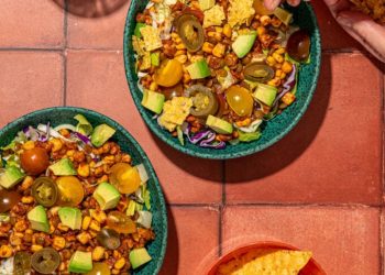 20 Minute Vegan Taco Salad with Creamy Dressing