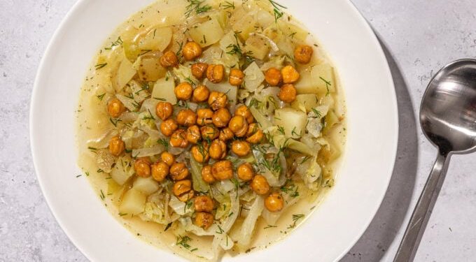 Vegan Green Cabbage Soup with Potato