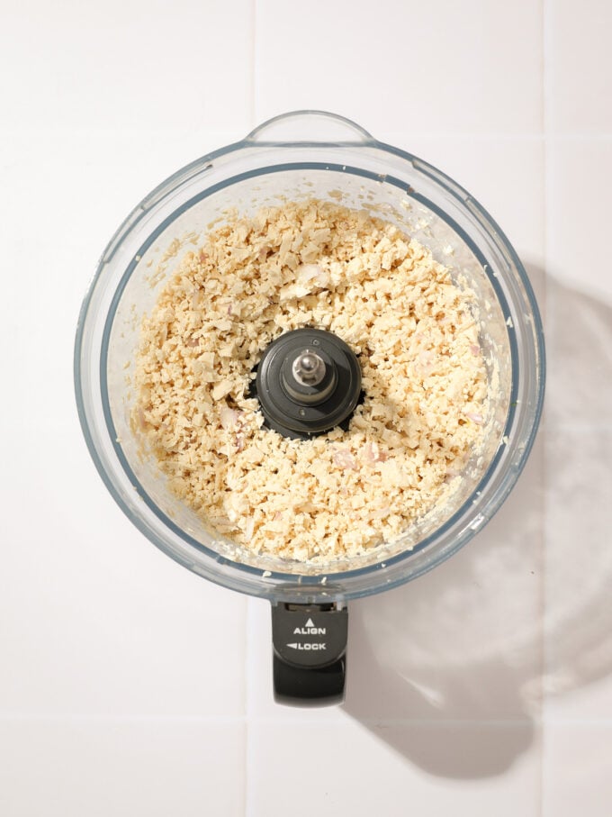 Ground tofu in food processor