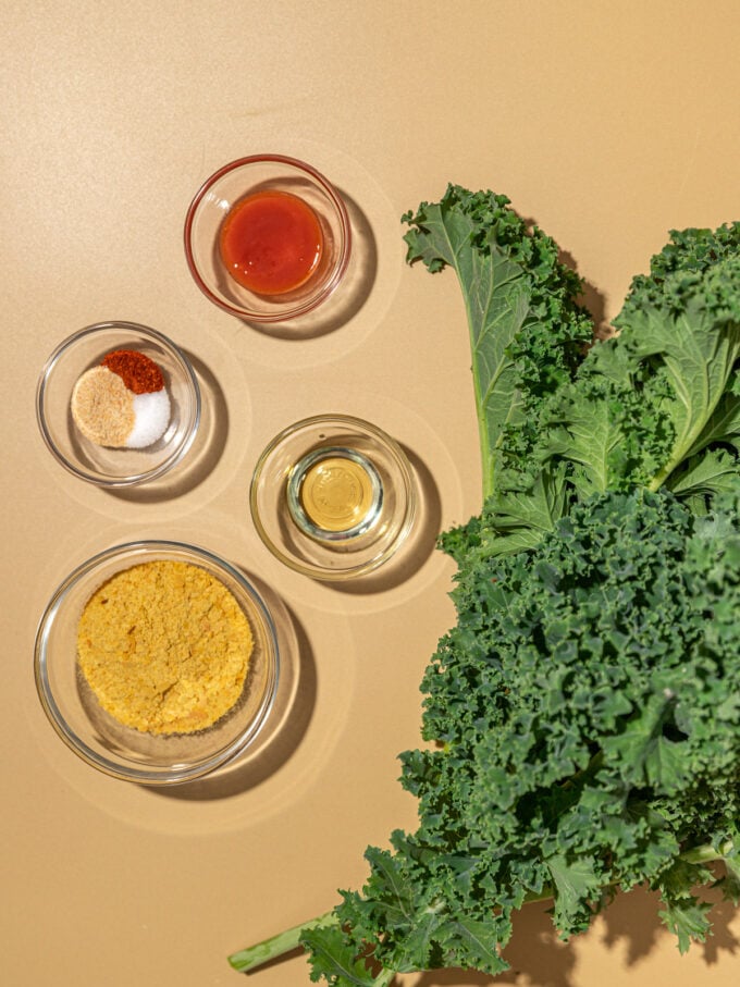 kale with nutritional yeast in bowl