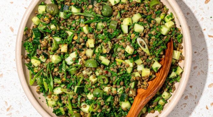 20 Minute Cold Lentil Salad with Herbs