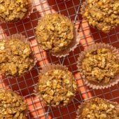 apple muffins on wire rack