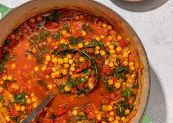 Spiced Tomato Chickpea Stew with Fresh Ginger