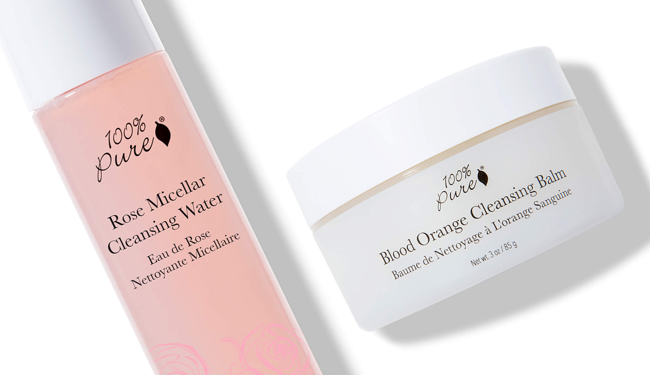 100% PURE Rose Micellar Cleansing Water and Blood Orange Cleansing Balm