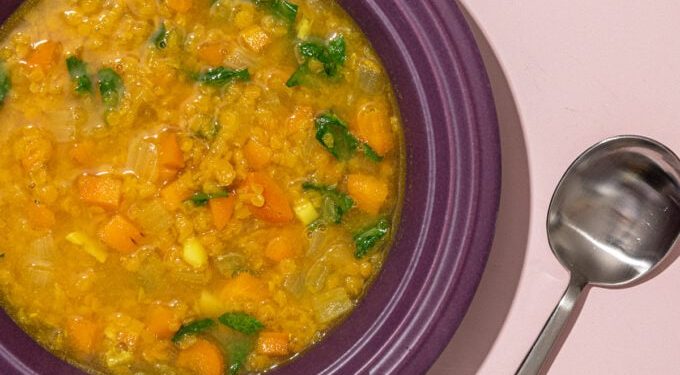 Brothy Red Lentil Soup with Carrots