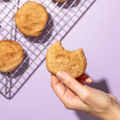 hand holding snickerdoodle cookie