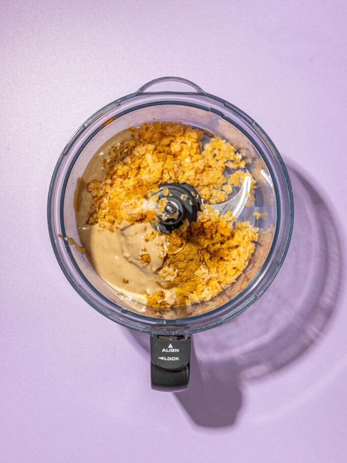 red lentils in a food processor